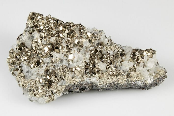 Quartz Crystal Cluster on Pyrite - Peru #195805